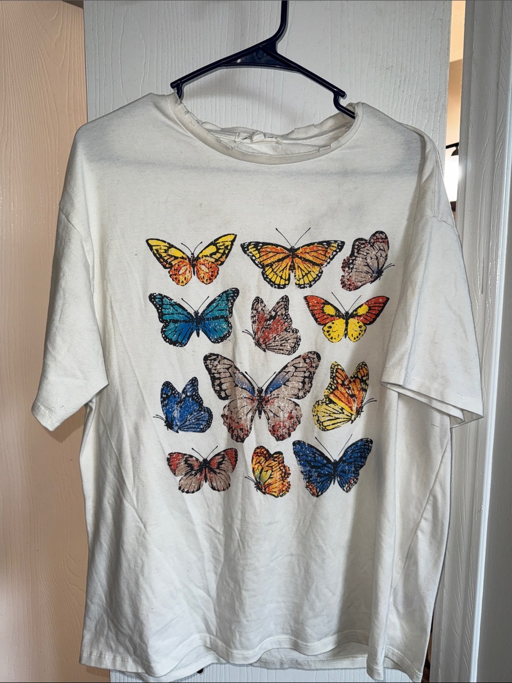 Butterfly Graphic Short Sleeve Tee - White